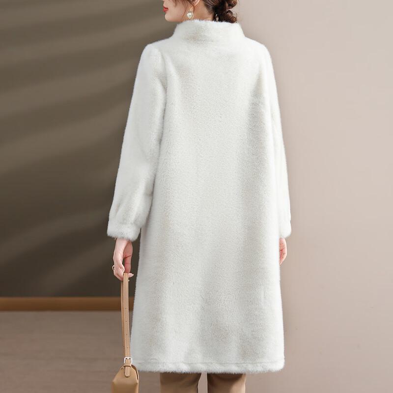 Women's Mid-Length Faux Mink Velvet Winter Coat