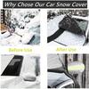 Car Snow Cover Front Windshield Waterproof Magnetic Sunshade Cover Window Rearview Mirror Protector Exterior Auto Accessories.