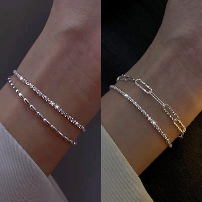 Nieuwe Mode Koperkleurige Gipsofila Verstelbare Armband & Armband voor Vrouwen Mannen Elegant Sprankelende Fijne Zirkonia Bruiloft Feest Cadeau