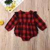 Neu Infant Kinder Baby Mädchen Plaid Kleidung Weihnachts Romper Overall