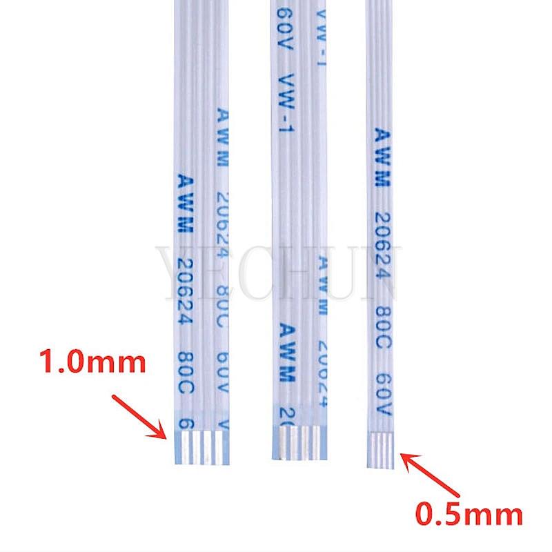 0.5mm Pitch FFC FPC Ribbon Cable, Flat 4/6/8/10/40P, AWM 20624, 80°C, 60V