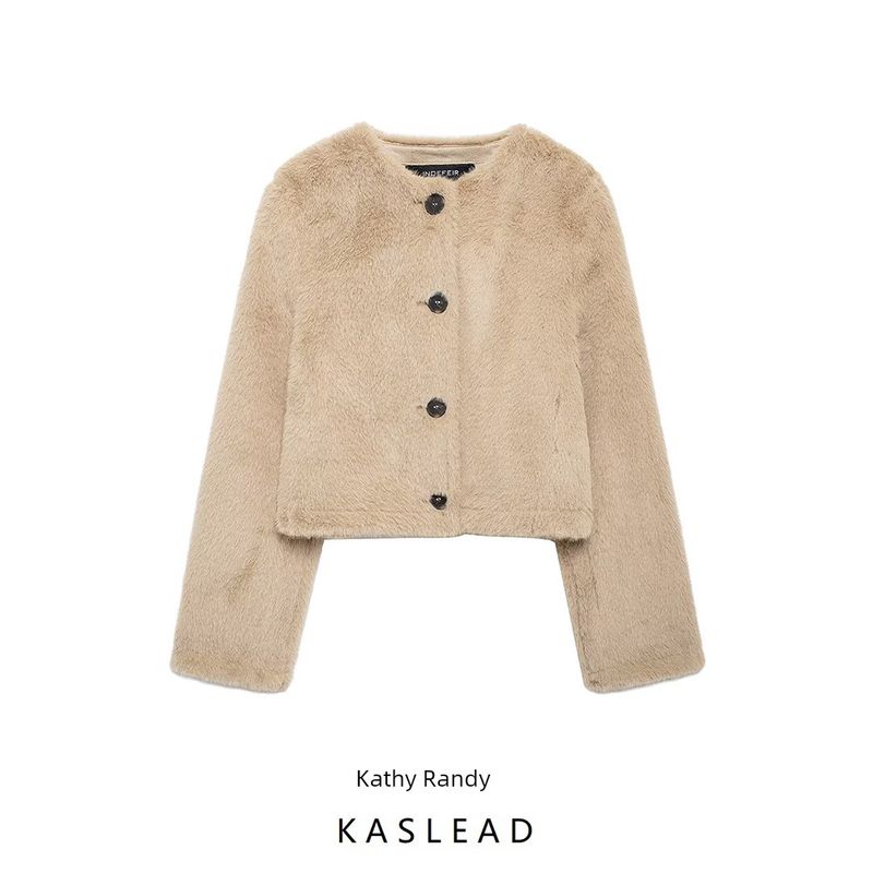 Kaslead New Arrival Women's Clothing Fashion Style Fashion Artificial Fur Effect Short Jacket 6318269
