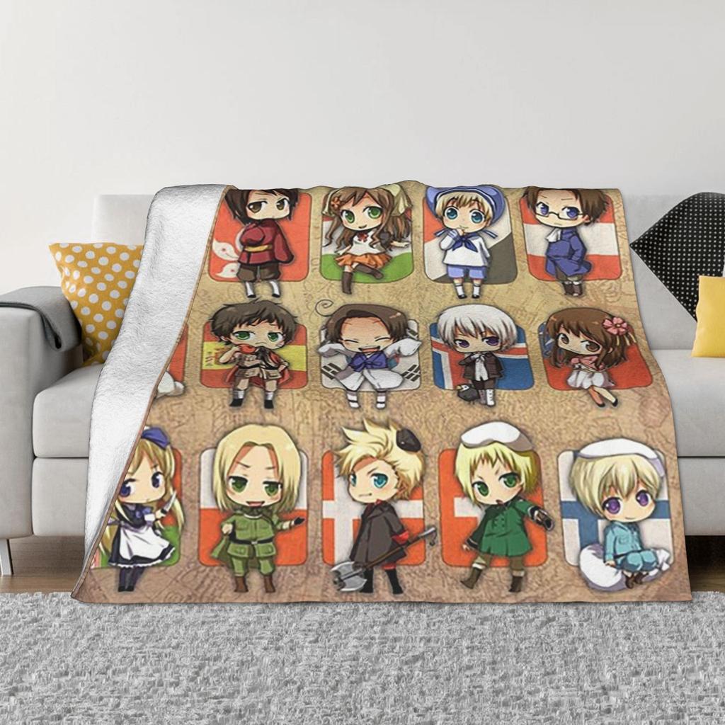 Coperte di gruppo Hetalia Leggere in Flanella Coperta da Divano per Divano Biancheria da Letto Coperte da Viaggio Copriletto Trapunta