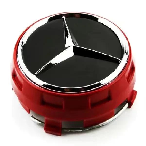 

For Mercedes Benz 4pcs 75mm Black Red Raised Car Styling Wheel Center Cap For Mercedes Benz AMG A0004000900