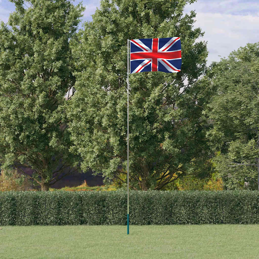 Vidaxl Bandera del Reino Unido con Mástil, 5,55 M, Aluminio
