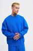 Męska Bluza Oversize Basic z Okrągłym Dekoltem - Miękki Niebieski