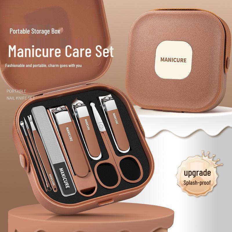 Portable Anti-Splash Manicure Set: Nail Clippers & Scissors