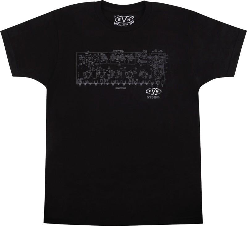 EVH Eddie Van Halen 5150 Schematic T-Shirt, Black, MEDIUM (M)
