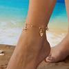 Bohemian Zeester Schelp Hanger Enkelbandje voor Vrouwen Bedeltje Imitatie Parel Metalen Ketting Om de Been Armband Sieraden Vakantie Cadeau