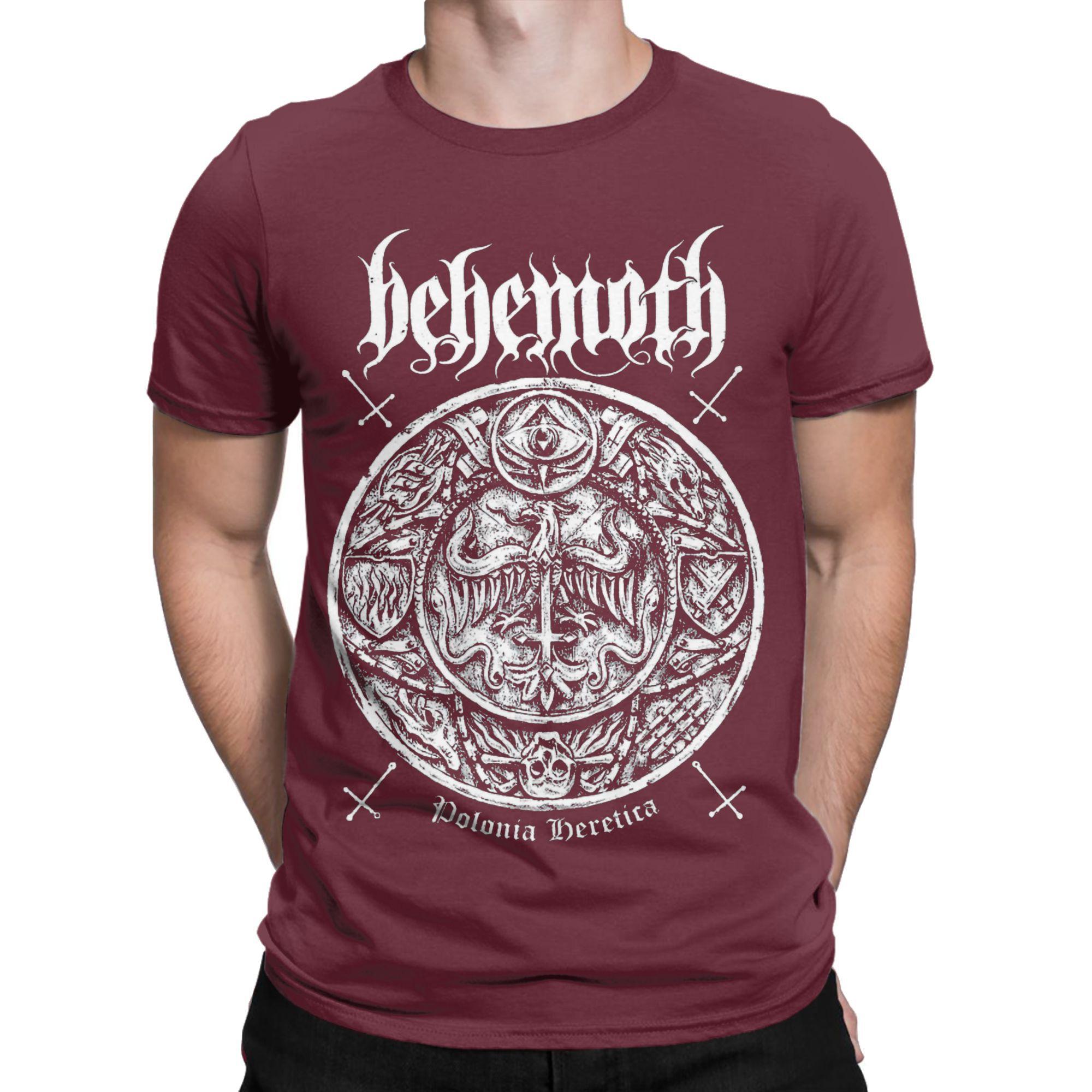 

Men Women Behemoth logo death metal band T Shirt 100% Cotton New Arrival Tee Shirts Top Clothing XXXXXL бордовий