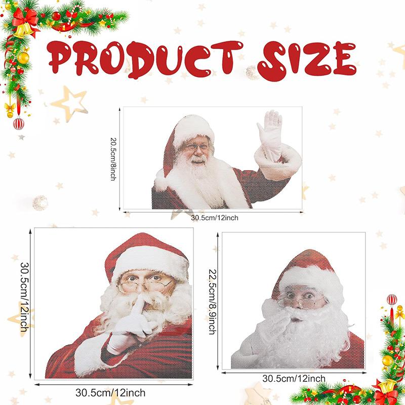 Weihnachtsmann-dekorierte Autoaufkleber, selbstklebende PVC-Weihnachtsdekoration Autoaufkleber, lustige Weihnachtsmann-Aufkleber