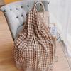 2025 Cotton and Linen Women's Scarf Long Thousand Bird Grid Silk Scarf Air-conditioned Room Warm Outside Scarf Shawl