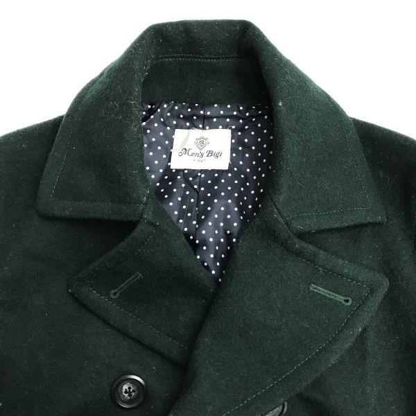 Men’s Bigi short pea coat men M olive wool outer jumper