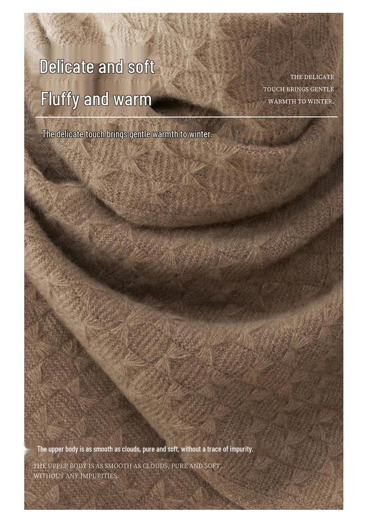 Women's 100% Pure Cashmere Scarf - Warm, Versatile, Solid Color Knit for Autumn & Winter