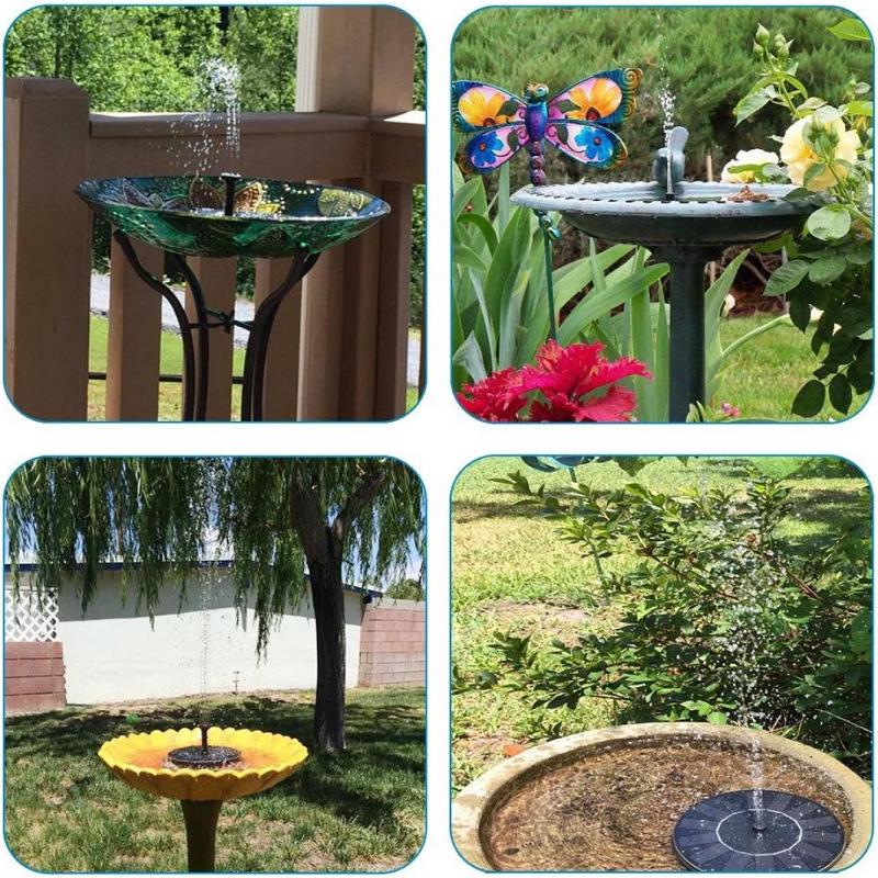 Solar-Powered Floating Bird Bath Fountain with Lights, 16cm, for Pool and Garden Landscapes