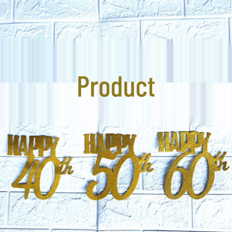 10th, 20th, 30th, 50th Birthday Hot Stamping Cake Topper Decoration Insert Card Party Supplies