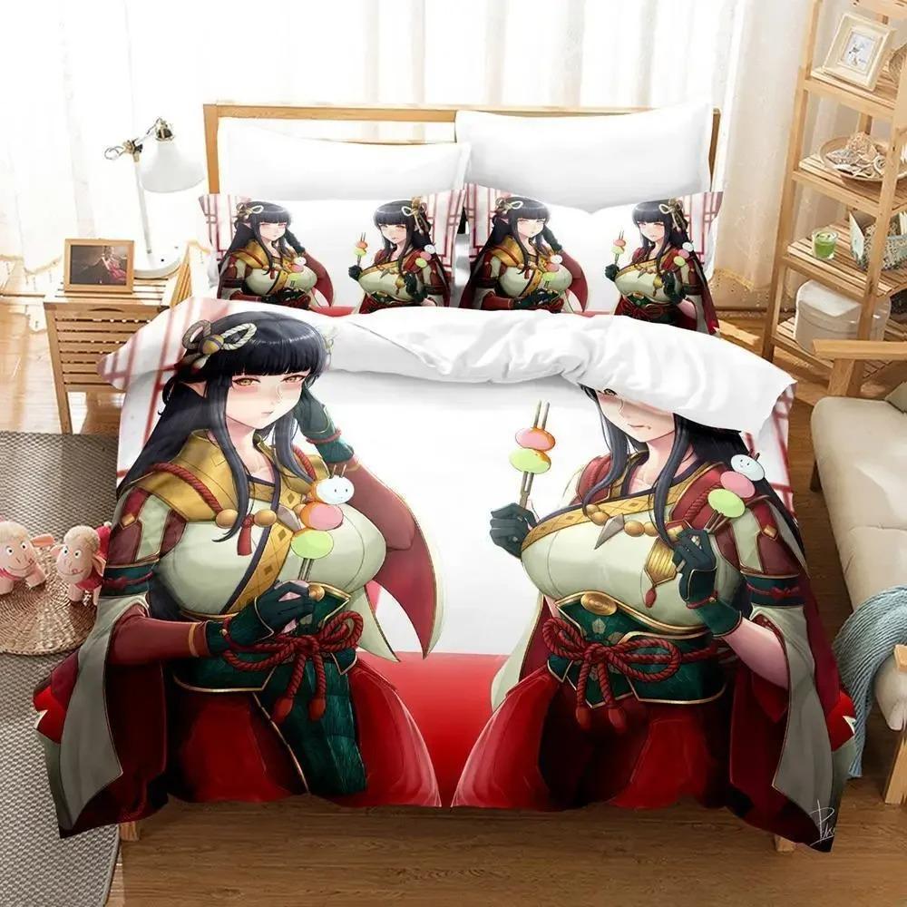 Hinoa Minoto Beddengoed Set Eenpersoons Twin Vol Queen King Size Bed Set Volwassene Kind Slaapkamer Dekbedovertrek Sets 3D Print Anime Hoeslakenset