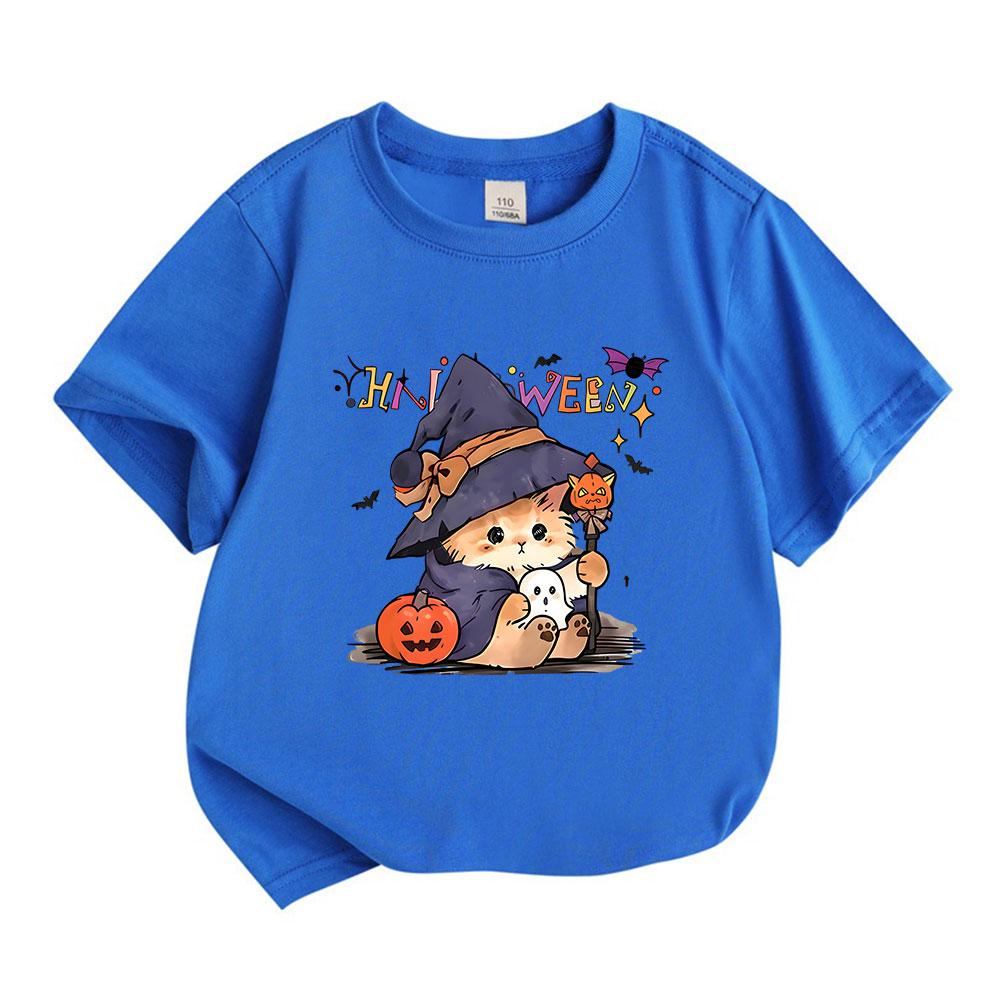 Kids Boys Girls 100% Cotton Short Sleeve O-Neck T-Shirt Cute