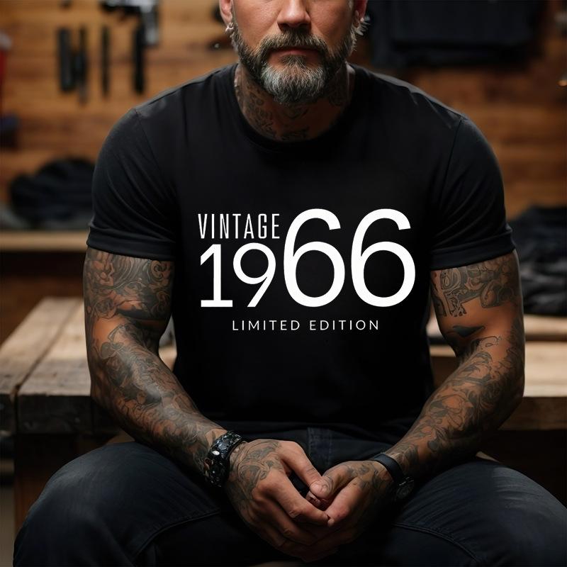 Unisexs Crew Neck Short Sleeve T Shirt Vintage 1976 Limited Edition Graphic Tee Classic Born Year Casual Unisexs Tops For Gift Wear