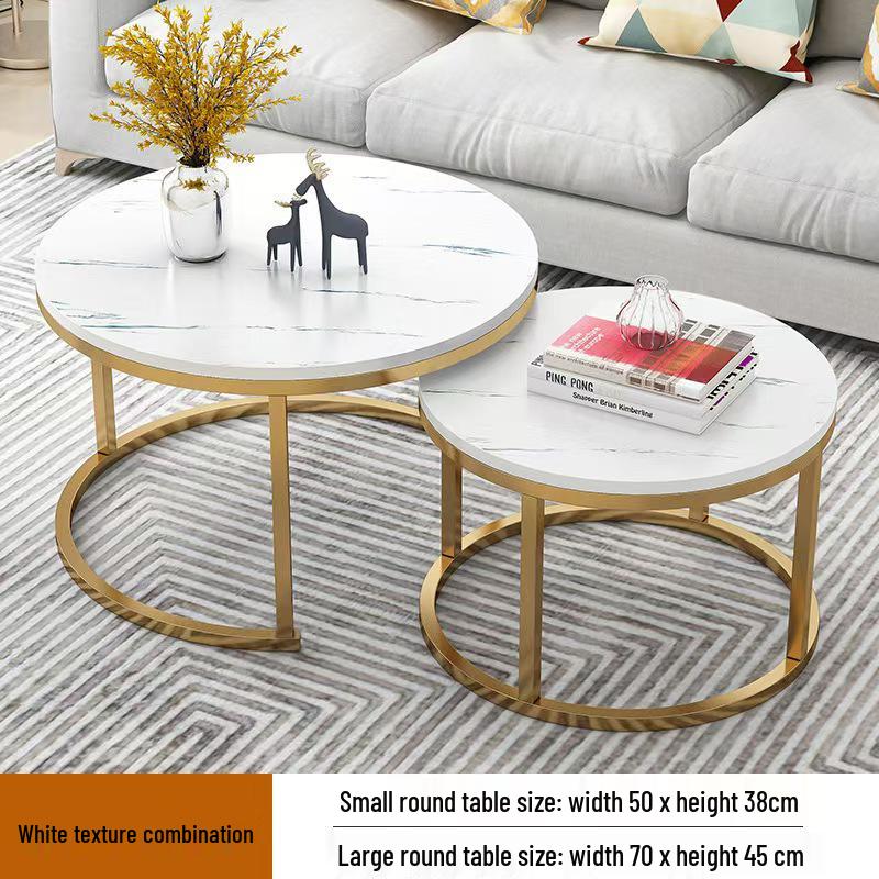 Compact Wrought Iron and Particleboard Coffee Table with Sintered Stone Surface