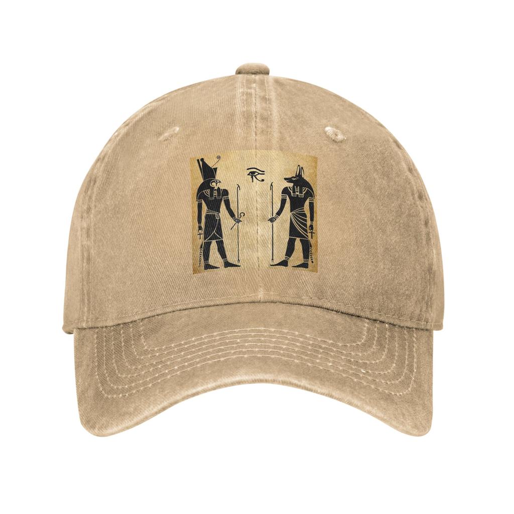 Ancient Egypt God Horus And Anubis Egyptian Pharaoh Baseball Caps Denim Fabric Hats Casquette Hip Hop Baseball Cowboy Hat