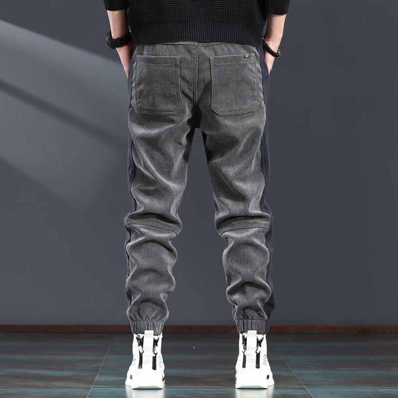 Men's Loose Fit Elastic Waist Corduroy-Style Jogger Pants