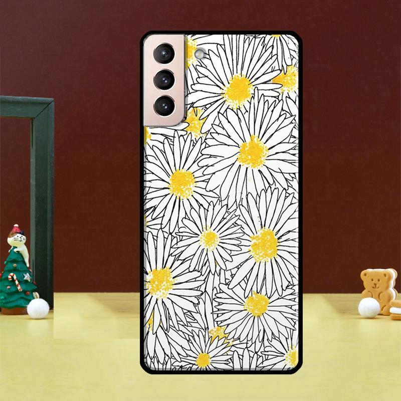 Cute Daisy Flower Phone Case For Samsung Galaxy S23 S24 S25 Ultra S22 S20 S21 S24 FE S9 S10 S25 Plus Cover