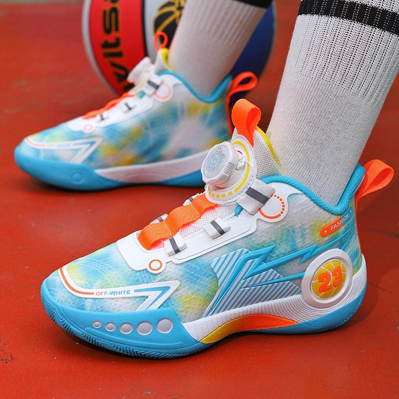 Children's basketball shoes boys' shoes spring and summer 2025 new teen boys sports shoes running middle and older children's shoes 2025