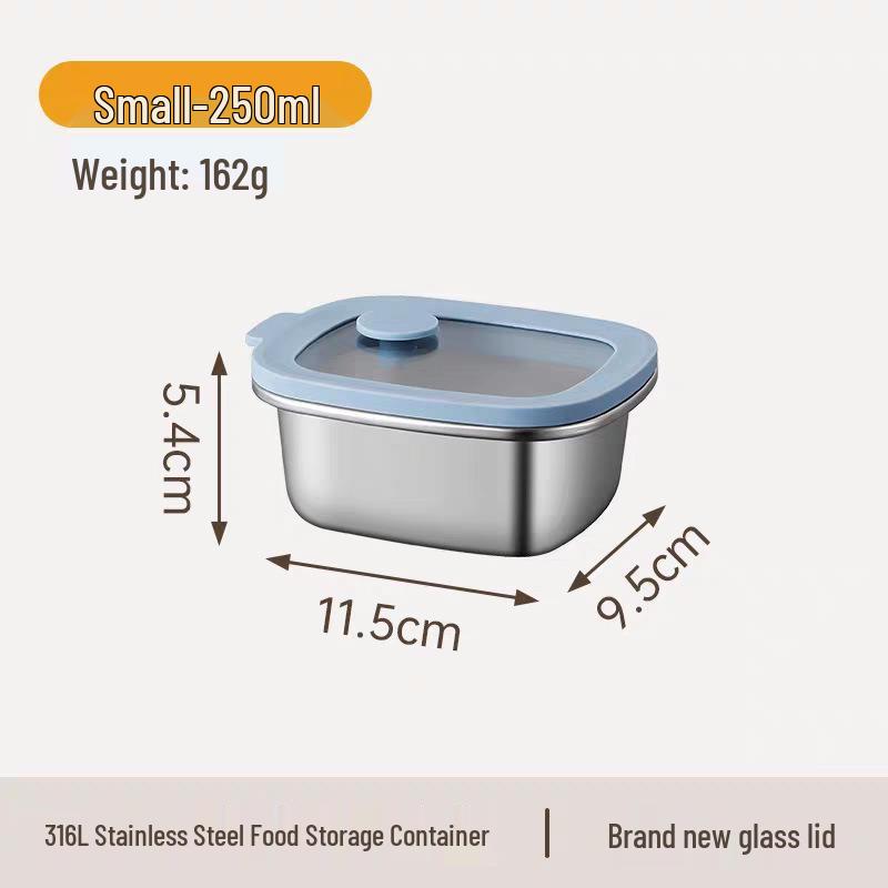 Boîte de Rangement pour Réfrigérateur et Congélateur en Acier Inoxydable 316L pour Aliments, Fruits et Légumes
