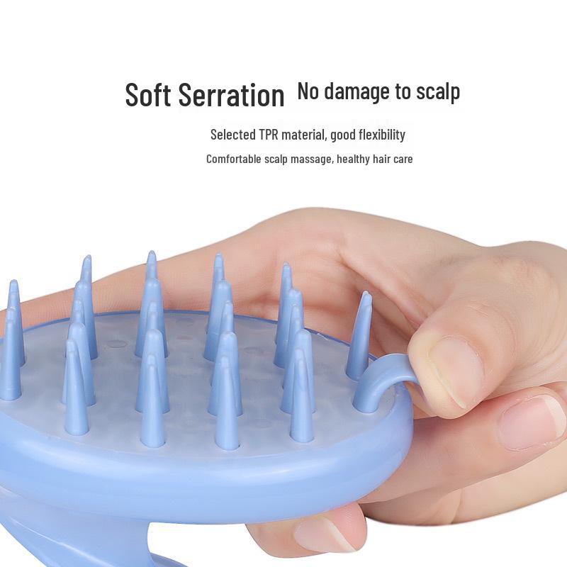 Multi-functional Scalp Massage & Cleaning Brush with Plastic Handle for Shampooing & Bathing