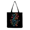 Sac Cabas Vintage en Lin pour Femme - Grande Capacité Sac à Bandoulière Imprimé Piano pour Usage Quotidien & Courses KTB