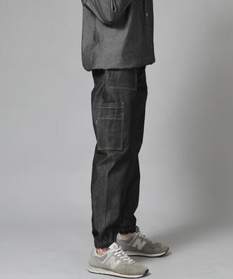 Seinteukeulu Straight Two-Layer Cargo Jogger Pants St2-309Cj Denim Black
