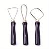 3Pcs Pottery Clay Sculpture Big Loop Tool Clay Scraper Sculping Modelling Tool Wood Handle Ceramics Trimming Carving Tools.