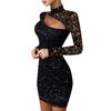 Falda Ajustada de Malla con Diamantes Calientes, Informal y de Moda para Mujer