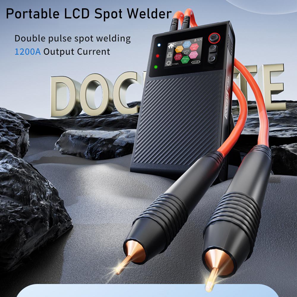 TK-10A Bärbar Punktsvets 1200A LCD-skärm 8000mAh Batteri Dubbelpuls Svetsar 0,25 mm Nickelplåt Snabb Rostfri Stålsvetsning