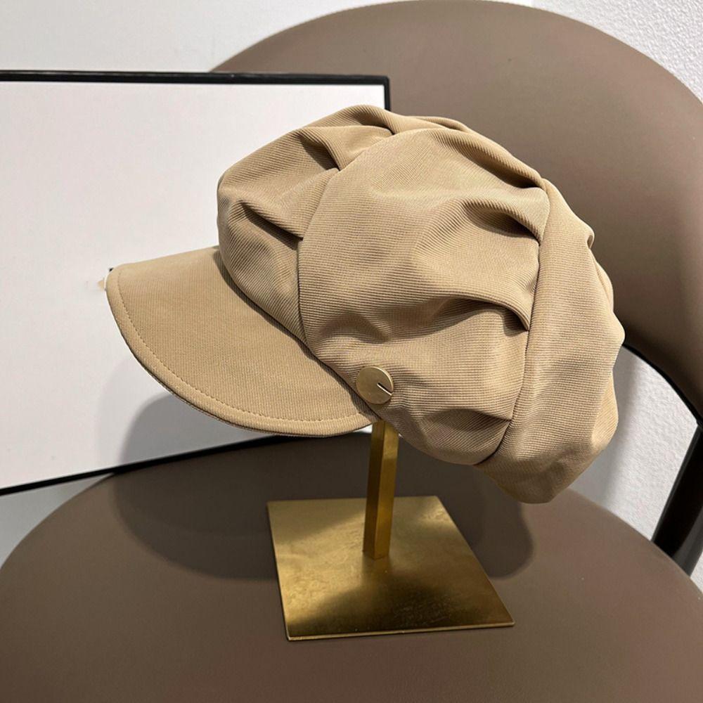 Harajuku Pleated Beret Hat Y2K Pleated Octagonal Cap Retro Cloud Painter Hat  Driving