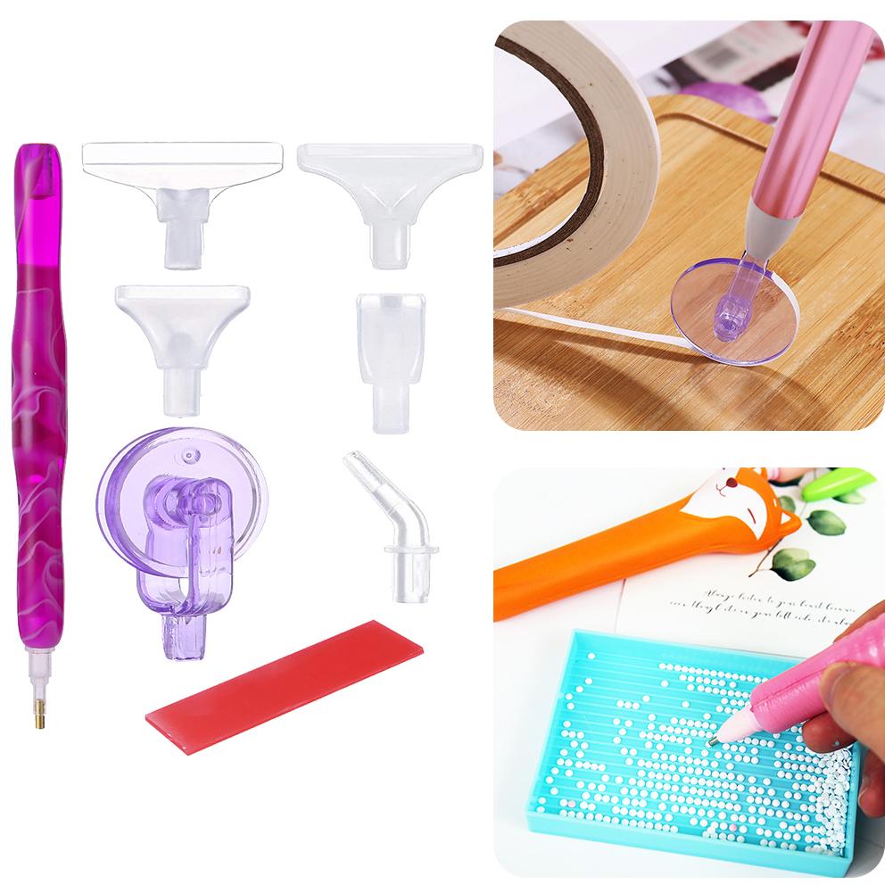 Diamond Painting Art Sticky Drill Dot Pen with Glue Clay Roller Resin 5D Diamond Painting Art Dot Drill Pen Kit DIY Art Crafts