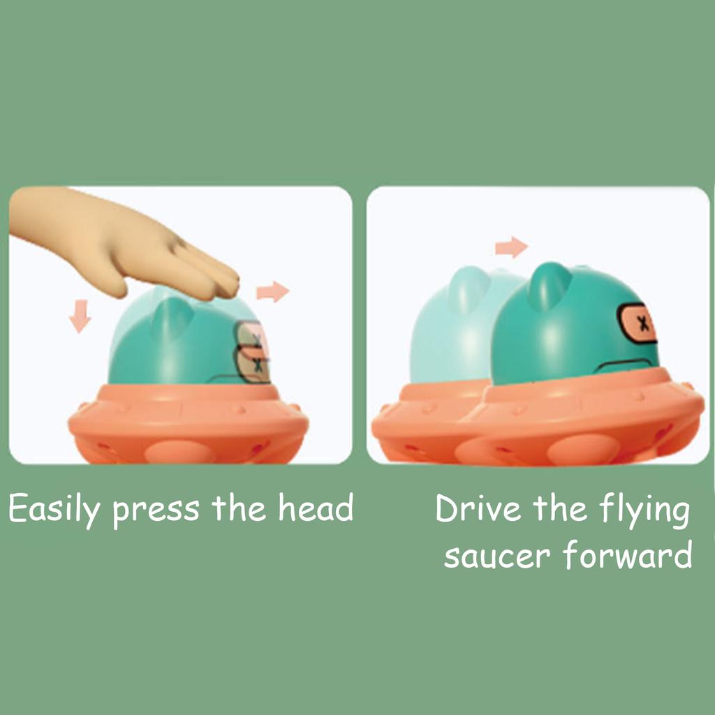 Pressing The Space Flying Saucer Pressing The Inertia Sliding Cute Cartoon Toy,can Be Used As A Gift Forparent-child Interaction