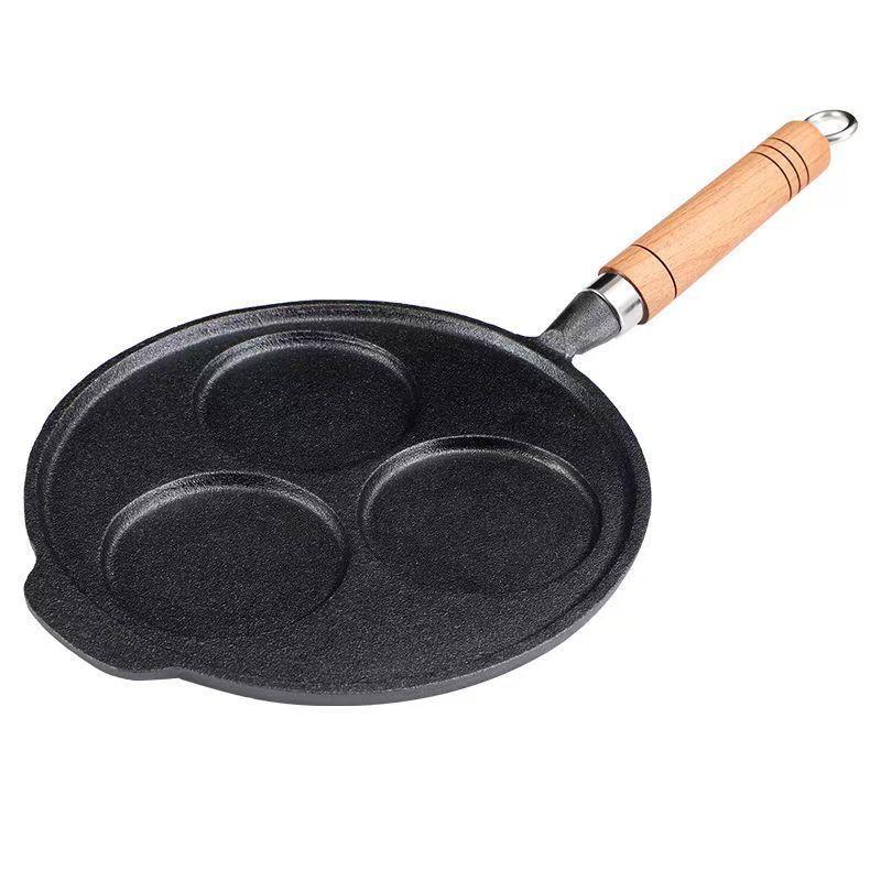Wutuo Cast Iron 3-Hole Egg Frying Pan Set
