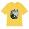 Funny Watermelon Cat Silly Cat Meme printed T Shirt 2025 New Men Women Oversized short sleeve T-shirts Unisex 100% Cotton Tops