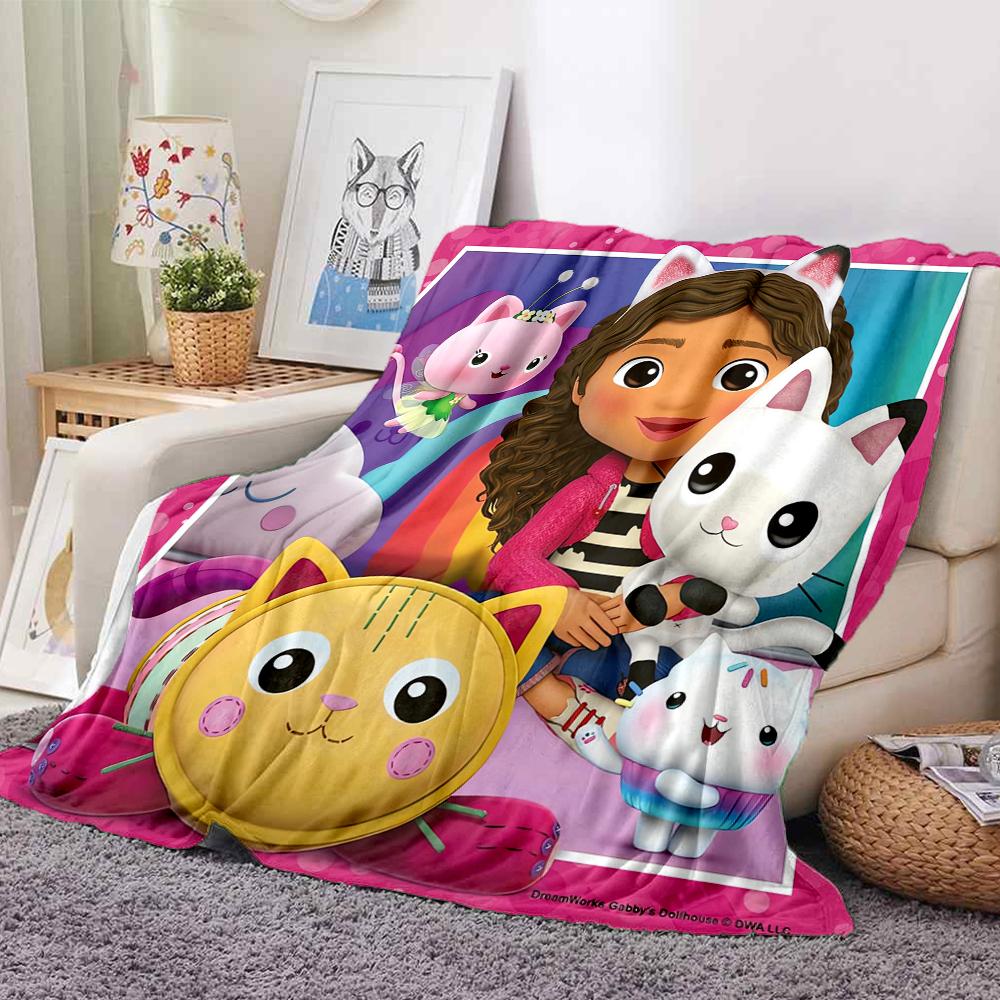 1Pc Kitty Friends Adventure Blanket Soft And Comfortable Casual Warm Camping Travel Christmas Halloween Xmas Gift M928362