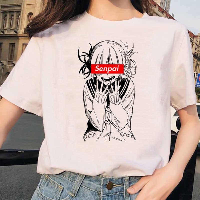 

Japanese Anime T Shirt Women Harajuku Academia T-Shirt Funny Tshirttop Tees Female Aesthetic Clothes Shirts Women 2025 S білий