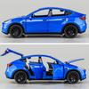 1/32 Escala Tesla Modelo Y Liga Carro Modelo Diecast Brinquedo Veículos, Puxar Para Trás Liga Carro com Luzes e Música, Mini Veículos Brinquedos para Crianças Presente