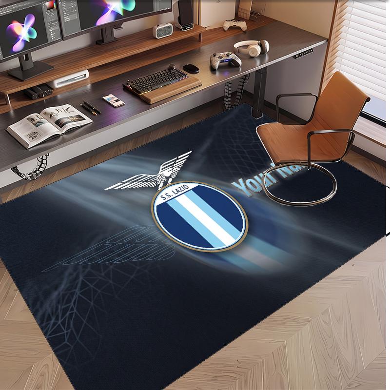 Personalized Crystal Velvet Carpet Lazio FC Pattern Non Slip Floor Rug