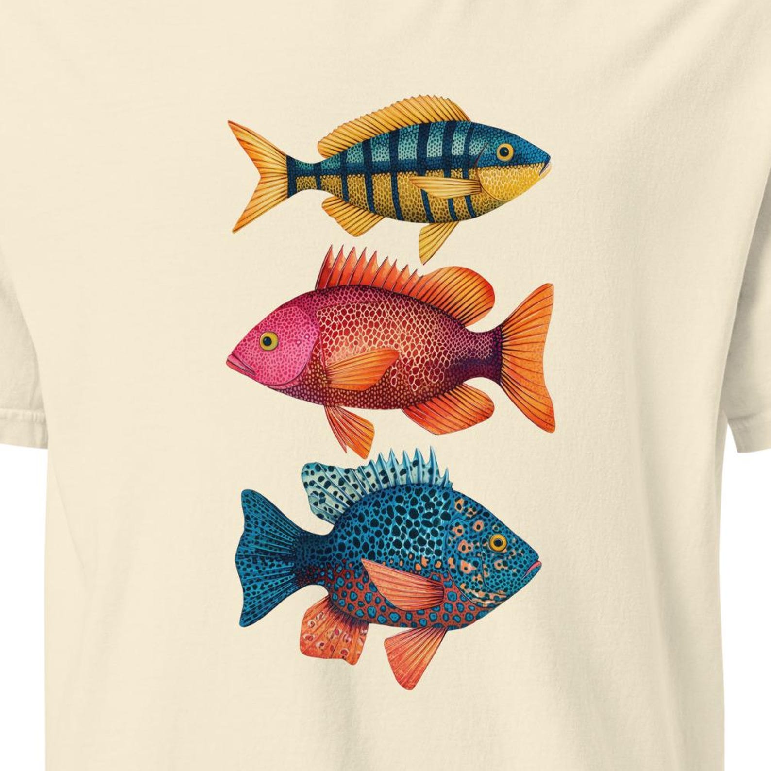 Tropical Fish T-Shirt, Colorful Aquarium Fish Graphic Tee, Coastal Ocean Art Shirt, Beach Lover Gift 3XL