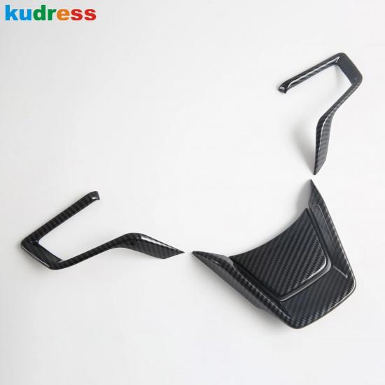 Car Steering Wheel Panel Cover Trim For Subaru Forester 2025 2026 Carbon Fiber Style Interior Mouldings Accessories Carbon Fiber Color