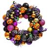 Valery Madelyn Halloween Dekoration Kranz 30cm Durchmesser 10 LED Lichter Eingang Wandbehang