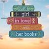 2D Acrylic 'Just A Girl in Love with Her Books', Automotive Interior Decoration, Party Living Room Bookshelf Entryway Home