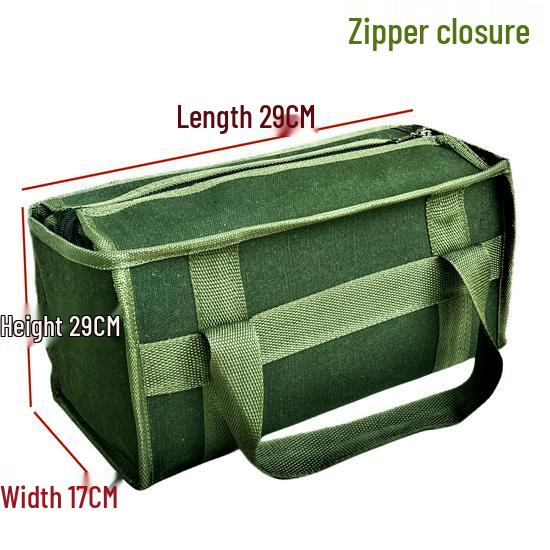 Durable Canvas Electrician's Tool Bag with Zipper for Auto Repair