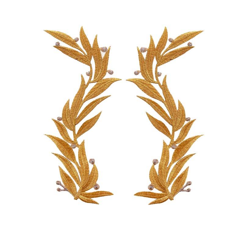 Fashion Show Party Costume Dress Patch Sticker Iron-on Gold Silver Thread Yarn Embroidery Geometric Big Flower Applique Patch